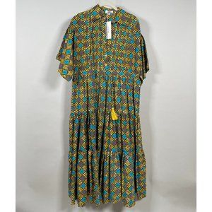 Kemi Telford Sunpo Drawstring Tiered Dress size Medium NWT